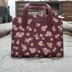 Kate Spade Satchel- Frosted Floral in Deep Berry